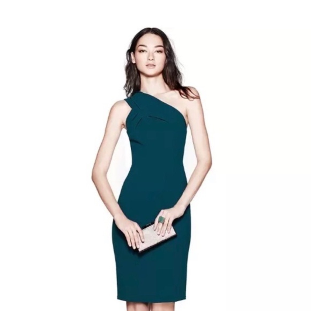 Tory Burch Teal Ashlee Crepe Cocktail Dress